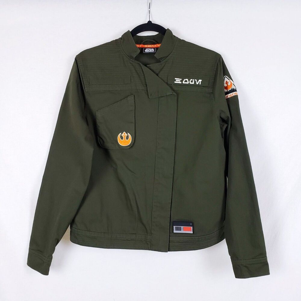 Star Wars Resistance Logo Jacket Adult Small Galaxy's Edge Spire Outpost Green